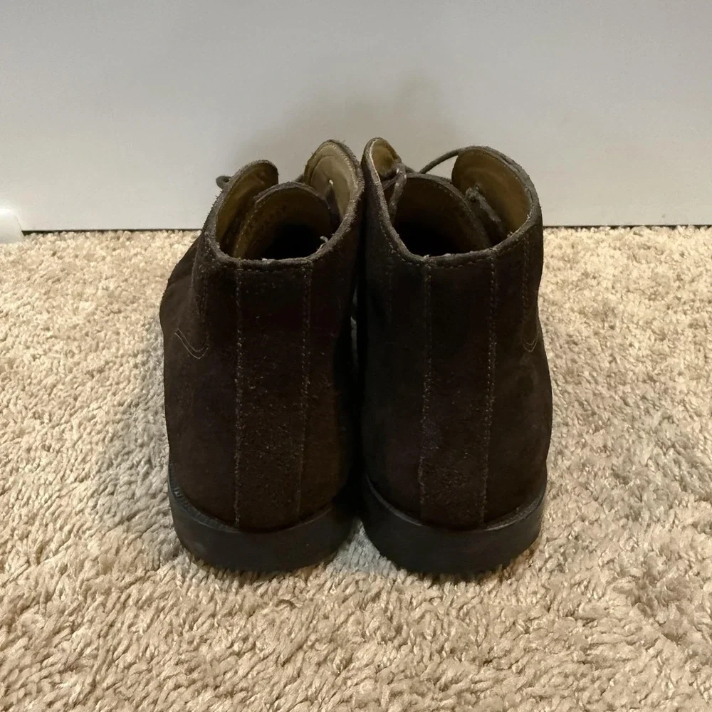 Brooks Brothers 346 Boots Mens Size 9 Brown Suede Chukka Leather Lined Casual